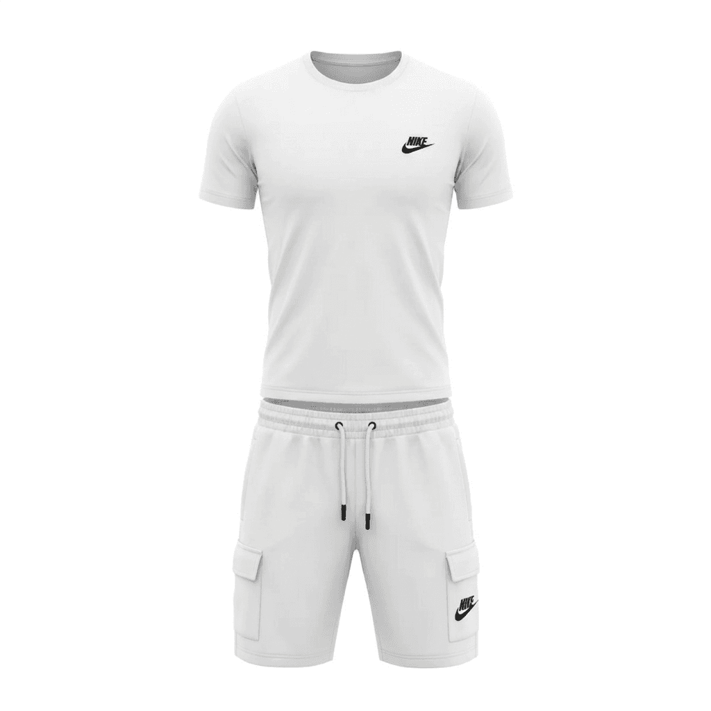 طقم رياضي (T-shirt + Short) — blanc